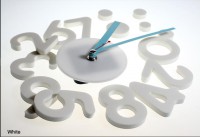 Relogio de Parede Branco com Azul Linha Big Numbers